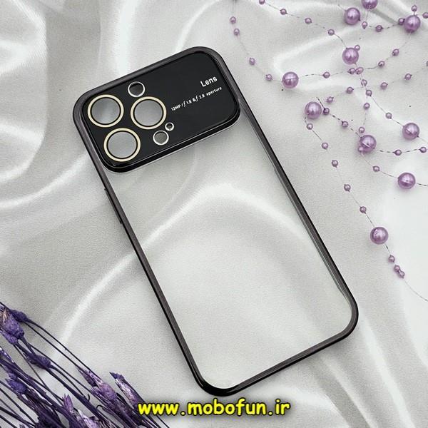 قاب گوشی iPhone 13 Pro آیفون طرح طلقی شیشه ای Camera Lens شفاف اورجینال CREATIVE CASE سری Q SERIES رنگ مشکی کد 405